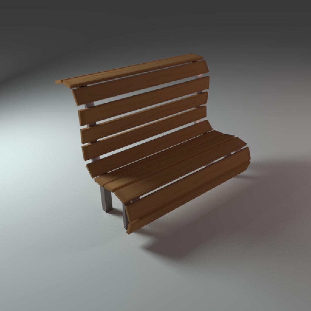 Low Poly Bench preview image 1